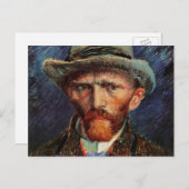Van Gogh; Selbstportrait mit grauem Filthut Postkarte (Vorne/Hinten)