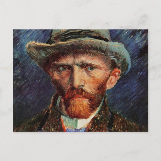 Van Gogh; Selbstportrait mit grauem Filthut Postkarte (Vorderseite)