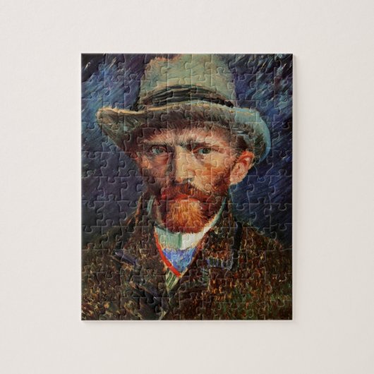 Van Gogh; Selbstportrait mit grauem Filthut Puzzle (Vertikal)
