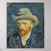Van Gogh - Selbstportrait mit grauem Filzhut Poster (Vorne)