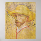 van Gogh - Selbstportrait mit Strohhut (1887) Poster (Vorne)