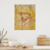 van Gogh - Selbstportrait mit Strohhut (1887) Poster (Küche)