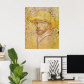 van Gogh - Selbstportrait mit Strohhut (1887) Poster (Heimbüro)