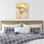 Van Gogh Selbstportrait mit Strohhut Leinwanddruck (Insitu (Schlafzimmer))