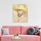 Van Gogh Selbstportrait mit Strohhut Leinwanddruck (Insitu (Wohnzimmer))