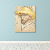 Van Gogh Selbstportrait mit Strohhut Leinwanddruck (Insitu (Holzboden))