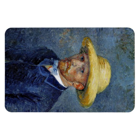 Van Gogh - Selbstportrait mit Strohhut Magnet (Horizontal)