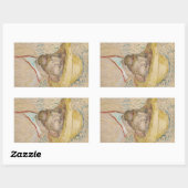 Van Gogh Selbstportrait mit Strohhut Rechteckiger Aufkleber (Blatt)