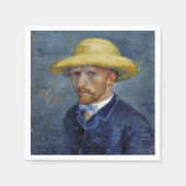 Van Gogh - Selbstportrait mit Strohhut Serviette (Vorderseite)