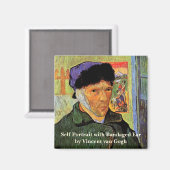 Van Gogh; Selbstportrait mit verbanntem Ohr Magnet (Vorderseite/Rückseite)