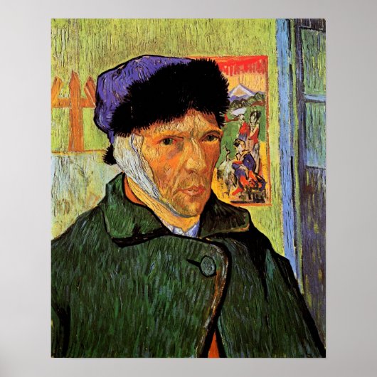 Van Gogh; Selbstportrait mit verbanntem Ohr Poster (Vorne)