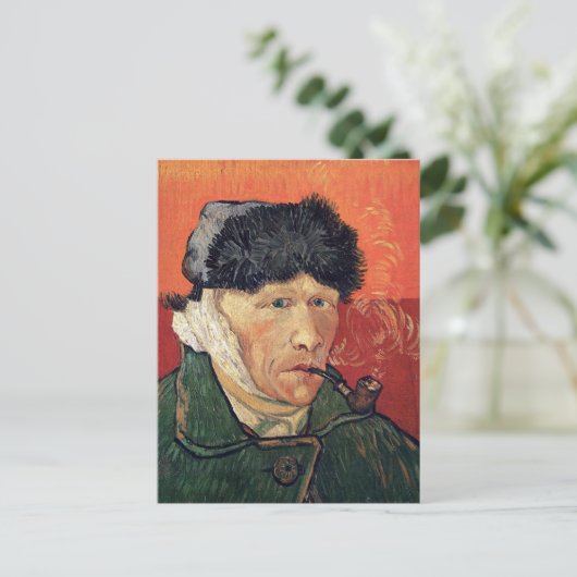 Van Gogh - Selbstportrait mit verbanntem Ohr Postkarte (Stehend Vorderseite)