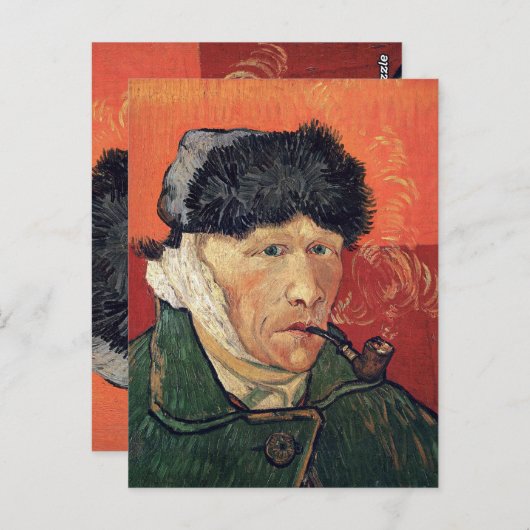 Van Gogh - Selbstportrait mit verbanntem Ohr Postkarte (Vorne/Hinten)