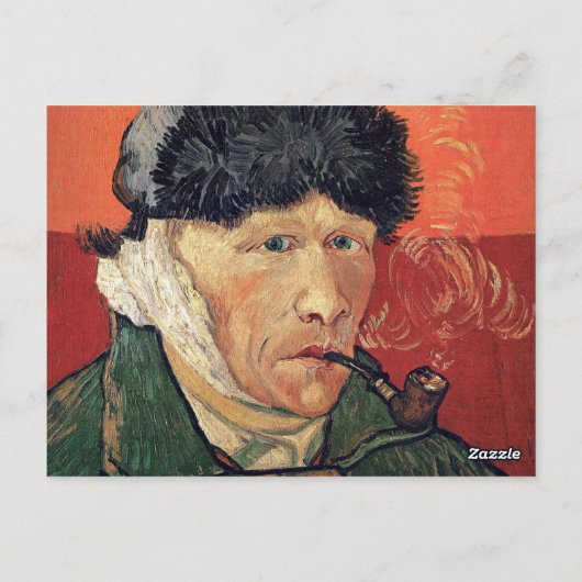 Van Gogh - Selbstportrait mit verbanntem Ohr Postkarte (Rückseite)