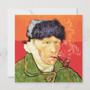 Van Gogh - Selbstportrait mit verbündetem Ohr & Ro Einladung