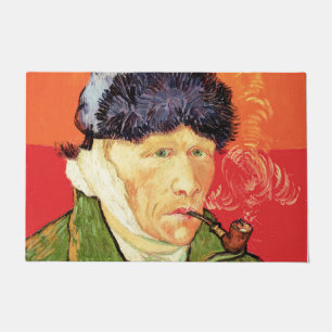 Van Gogh - Selbstportrait mit verbündetem Ohr & Ro Fußmatte
