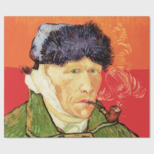 Van Gogh - Selbstportrait mit verbündetem Ohr & Ro Geschenkpapier (Flach)