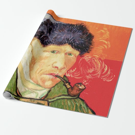 Van Gogh - Selbstportrait mit verbündetem Ohr & Ro Geschenkpapier (Ungerollt)