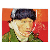 Van Gogh - Selbstportrait mit verbündetem Ohr & Ro Große Geschenktüte (Rückseite)