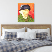 Van Gogh - Selbstportrait mit verbündetem Ohr & Ro Leinwanddruck (Insitu (Schlafzimmer))