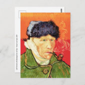 Van Gogh - Selbstportrait mit verbündetem Ohr & Ro Postkarte (Vorne/Hinten)