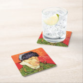 Van Gogh - Selbstportrait mit verbündetem Ohr & Ro Rechteckiger Pappuntersetzer (Vor Ort)