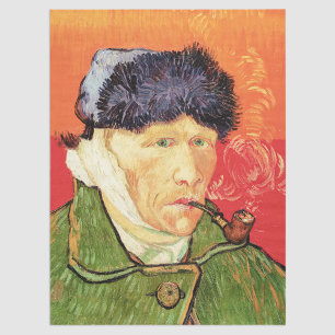 Van Gogh - Selbstportrait mit verbündetem Ohr & Ro Seidenpapier