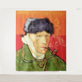 Van Gogh - Selbstportrait mit verbündetem Ohr & Ro Wandteppich (Vorderseite)