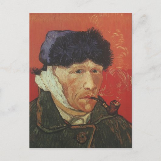 VAN GOGH - Selbstportrait mit verlinktem Ohr und R Postkarte (Vorderseite)