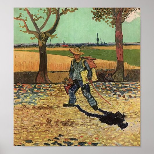 Van Gogh - Selbstporträt auf dem Weg nach Tarascon Poster (Vorne)