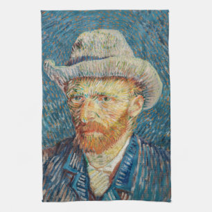 Van Gogh - Selbstporträt mit einem grauen Filzhut Geschirrtuch