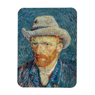 Van Gogh - Selbstporträt mit einem grauen Filzhut Magnet