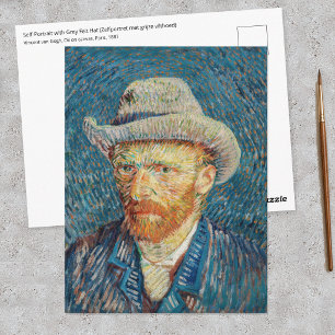 Van Gogh - Selbstporträt mit einem grauen Filzhut Postkarte