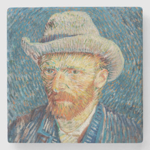 Van Gogh - Selbstporträt mit grauem Filzhut Steinuntersetzer