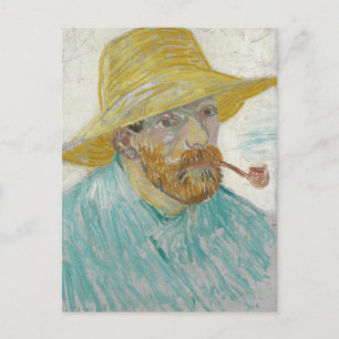 Van Gogh Selbstporträt mit Pfeife Postkarte