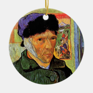 Van Gogh; Selbstporträt mit verbundenem Ohr Keramik Ornament