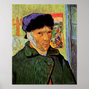 Van Gogh; Selbstporträt mit verbundenem Ohr Poster