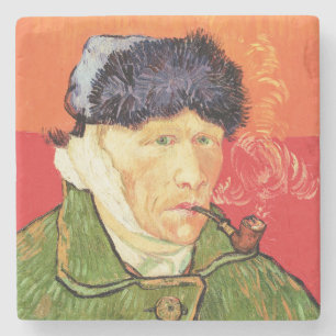 Van Gogh - Selbstporträt mit verbundenerem Ohr und Steinuntersetzer