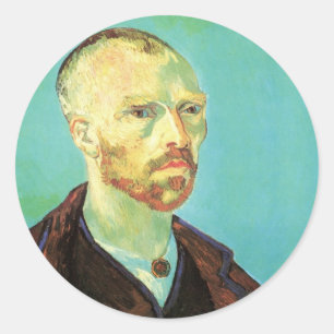 Van Gogh Self Portrait (gewidmet Paul Gauguin) Runder Aufkleber