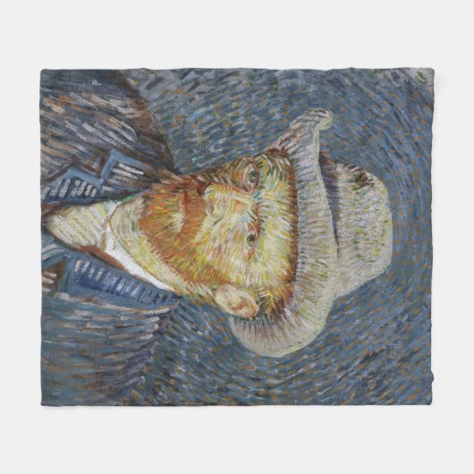 Van Gogh Self Portrait Gray Felt Hat Malerei Art Fleecedecke (Vorderseite (Horizontal))