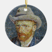 Van Gogh Self Portrait Gray Felt Hat Malerei Art Keramik Ornament (Vorne)