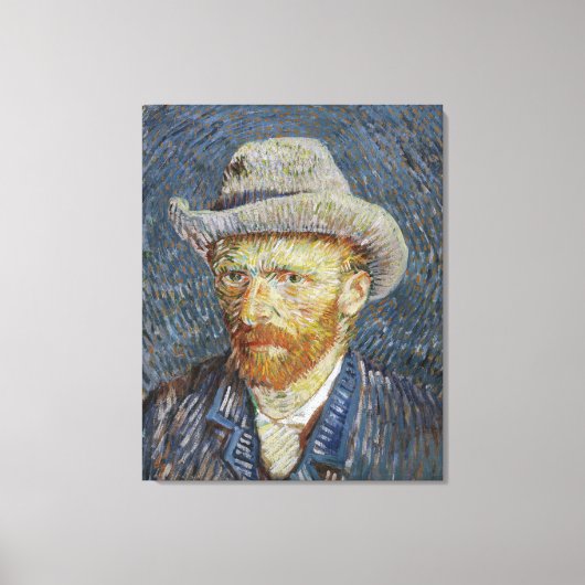 Van Gogh Self Portrait Gray Felt Hat Malerei Art Leinwanddruck (Vorderseite)