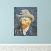 Van Gogh Self Portrait Gray Felt Hat Malerei Art Leinwanddruck (Insitu (Holzboden))