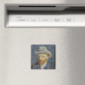 Van Gogh Self Portrait Gray Felt Hat Malerei Art Magnet (In Situ (Geschirrspüler))