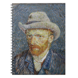 Van Gogh Self Portrait Gray Felt Hat Malerei Art Notizblock