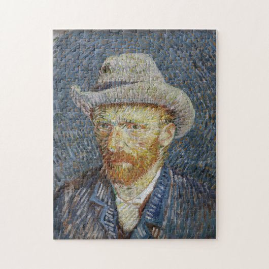 Van Gogh Self Portrait Gray Felt Hat Malerei Art Puzzle (Vertikal)