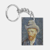 Van Gogh Self Portrait Gray Felt Hat Malerei Art Schlüsselanhänger (Vorderseite links)