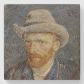 Van Gogh Self Portrait Gray Felt Hat Malerei Art Steinuntersetzer (Vorderseite)