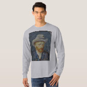Van Gogh Self Portrait Gray Felt Hat Malerei Art T-Shirt (Vorne ganz)