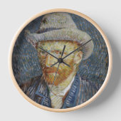 Van Gogh Self Portrait Gray Felt Hat Malerei Art Uhr (Vorderseite)